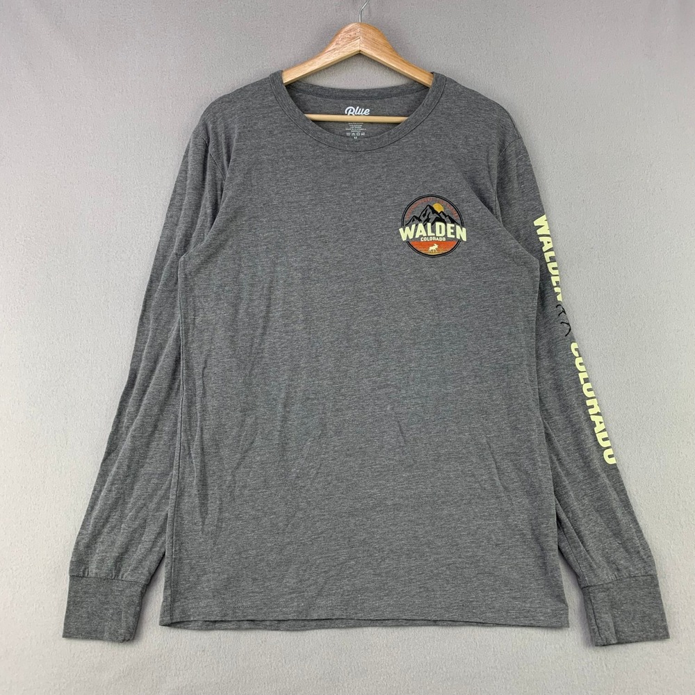 Walden Colorado Shirt Mens Medium Gray Blue 84 Graphic Long Sleeve‎ Outdoor Tee